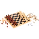 Подарочный набор игр шахматы, шашки, нарды, домино, крестики-нолики 5 в 1